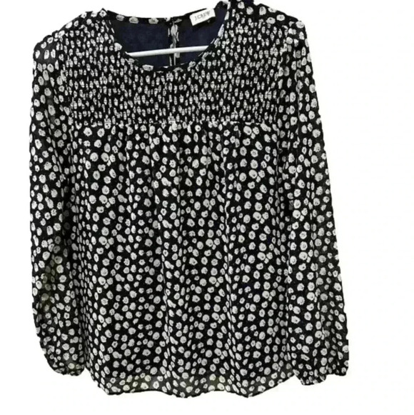 J. Crew Tops - - J Crew navy blouse in size S.  Used in like new condition.